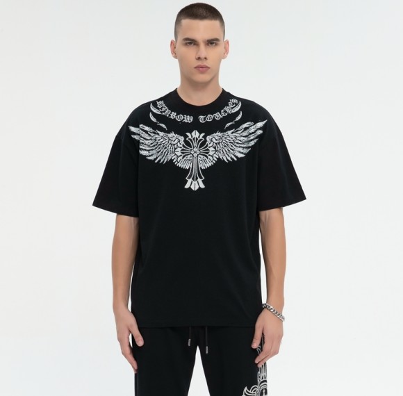 Custom Rhinestone Pattern Short Sleeve T-Shirt | DTG & Rhinestone | 100% Cotton