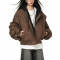 Vintage Washed Fake Two Hooded PU Leather Jackets | Vintage Street Style | China Jacket Manufacturer | Support OEM/ODM