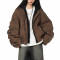 Vintage Washed Fake Two Hooded PU Leather Jackets | Vintage Street Style | China Jacket Manufacturer | Support OEM/ODM