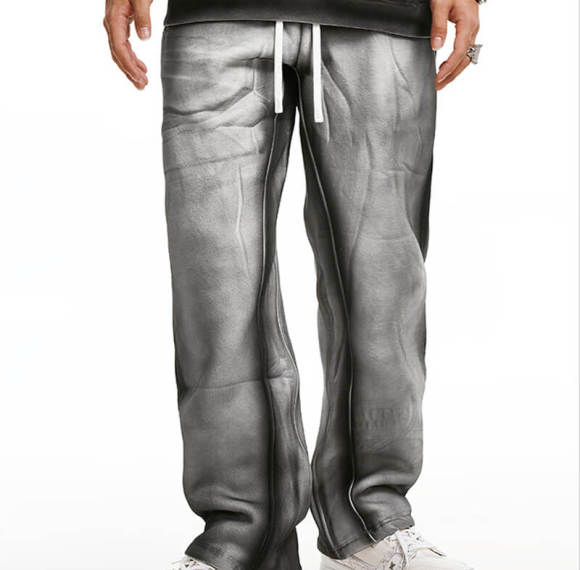 CUS2412K24191 Spray Color Gradient Wash Straight Leg Wide Leg Casual Pants | Vintage Street Style | China Pants Manufacturer | Support OEM/ODM