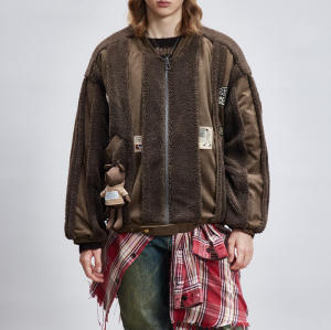 CUS2412888-MY200 Vintage Patchwork Lamb Fleece Jacket Winter Coats | Vintage Street Style | China Jacket Manufacturer | Support OEM/ODM
