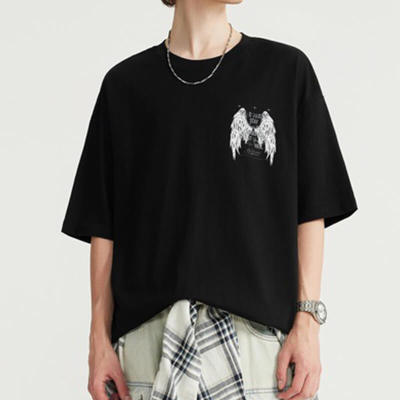 CUS24122999S24 Dark Street Style Wings Reflective Printed T-shirt | Vintage Street Style | China T-Shirts Manufacturer | Support OEM/ODM | 50 pcs MOQ