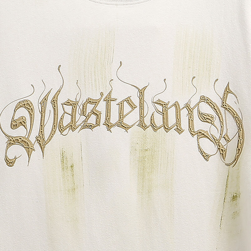 Wasteland Style Brush Printed Oversized T-shirt