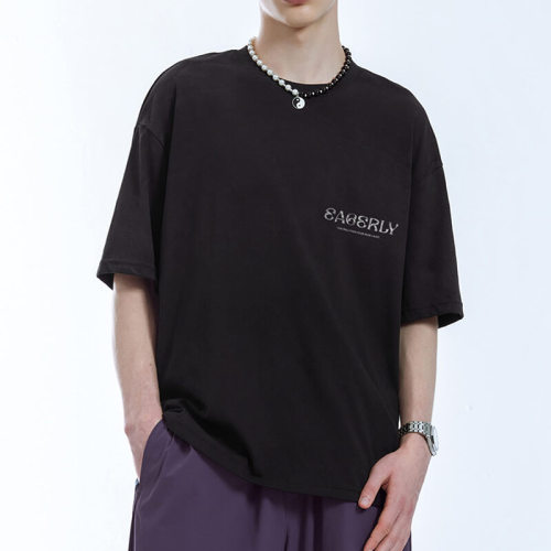 CUS24123217S24 Vintage Street Gradient Printed Oversized T-shirt | Vintage Street Style | China T-Shirts Manufacturer | Support OEM/ODM | 50 pcs MOQ