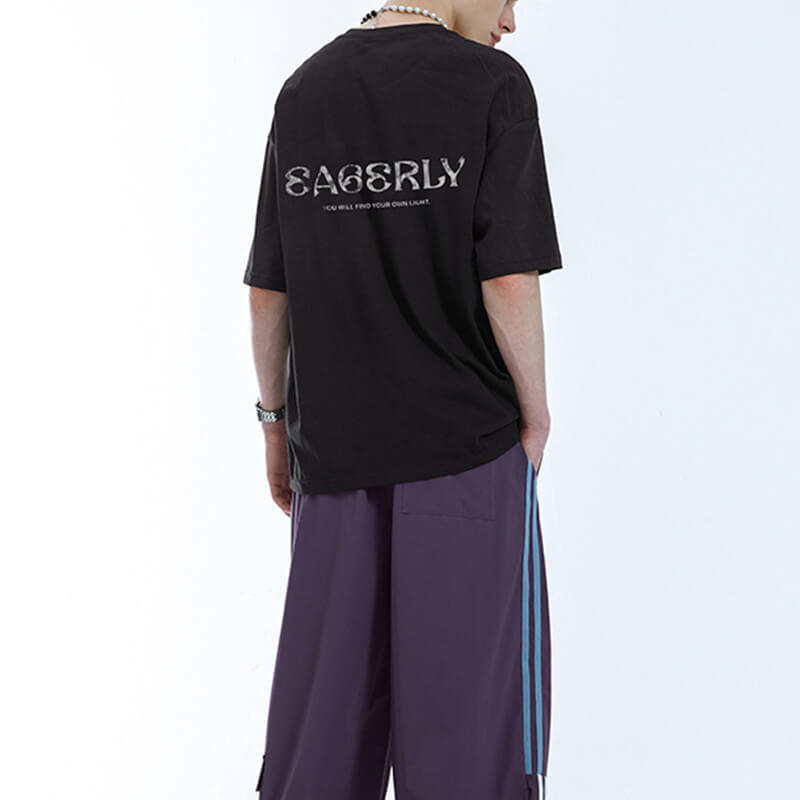 Vintage Street Gradient Printed Oversized T-shirt