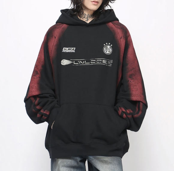 Custom Vintage Gradient Double-Layer Fleece Hoodies | Spray & Screen Printing | Support OEM & ODM