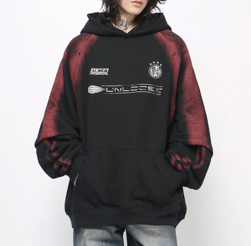Custom Vintage Gradient Double-Layer Fleece Hoodies | Spray & Screen Printing | Support OEM & ODM