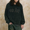 CUS2501H125 Vintage Washed Appliqued Embroidered Printed Fleece Hoodie | Vintage Street Style | Custom Hoodies Manufacturer | 50 PCS MOQ