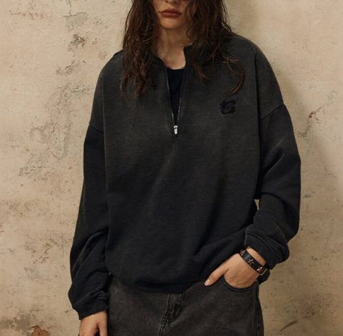 CUS2501H135 Vintage Street Washed Embroidered Sweatshirt | Vintage Street Style | Custom Sweatshirt Manufacturer | 50 PCS MOQ