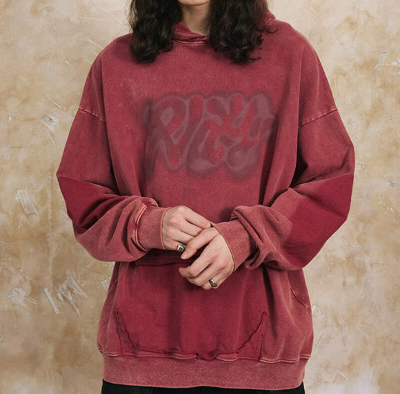 CUS2501H124 Pocket Destruction Vintage Aged Snow Washed Hoodie | Vintage Street Style | Custom Hoodies Manufacturer | 50 PCS MOQ
