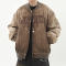 CUS2501EX-E2282 Old Wash Print Vintage Baseball Jacket | Vintage Street Style | Custom Hoodies Manufacturer | 50 PCS MOQ
