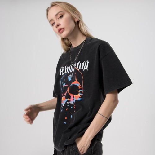 T-Shirts im dunklen Streetstyle mit kurzen Ärmeln und Totenkopf-Print | Dunkler Streetstyle | Hersteller von Streetwear-T-Shirts | Mindestbestellmenge 50 Stück