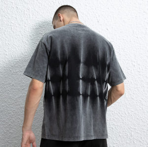 Kurzarm-T-Shirt mit verwaschenem Vintage-Muster und Streifenmuster | Vintage-Streetstyle | 230 g/m² Baumwolle | Hersteller maßgeschneiderter Streetwear-T-Shirts