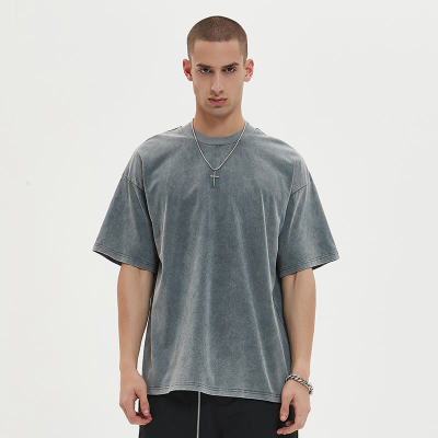 Blanks Gray Snow Washed Short Sleeve Oversized T-Shirt | Vintage Street Style | Oversized Fit | 100% Cotton | 50 PCS MOW