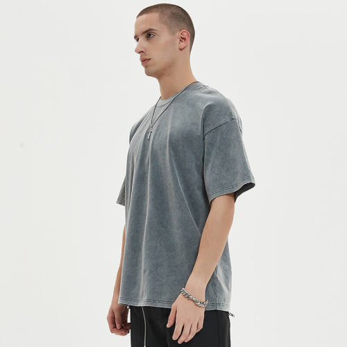 Blanks Gray Snow Washed Short Sleeve Oversized T-Shirt | Vintage Street Style | Oversized Fit | 100% Cotton | 50 PCS MOW