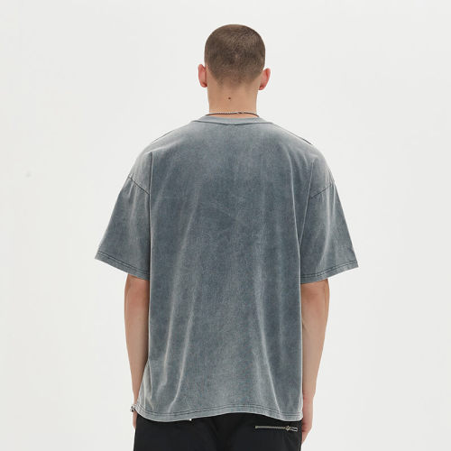 Blanks Gray Snow Washed Short Sleeve Oversized T-Shirt | Vintage Street Style | Oversized Fit | 100% Cotton | 50 PCS MOW