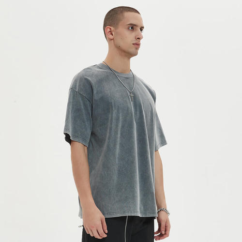 Blanks Gray Snow Washed Short Sleeve Oversized T-Shirt | Vintage Street Style | Oversized Fit | 100% Cotton | 50 PCS MOW