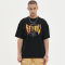 Americana Street Flame Font Print Short Sleeve T-Shirt | Street Style | Oversized Fit | 100% Cotton | 50 PCS MOQ