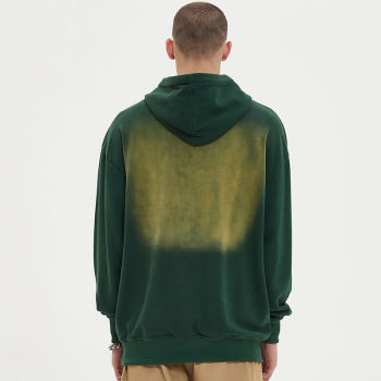 Partially Washed Aged Vintage Street Hoodie | Sun Dried & Slurry Coating Oversized Hooded Sweatshirt