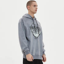 Custom Vintage Street Men's Gothic Hoodies | Applique Patch & Slurry Coating | Support OEM & ODM