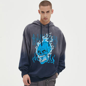 Custom Vintage Gradient Washed Hoodie | Sun Dried & DTG | 100% Cotton Hooded Sweatshirt