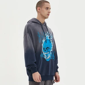 Custom Vintage Gradient Washed Hoodie | Sun Dried & DTG | 100% Cotton Hooded Sweatshirt