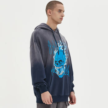 Custom Vintage Gradient Washed Hoodie | Sun Dried & DTG | 100% Cotton Hooded Sweatshirt