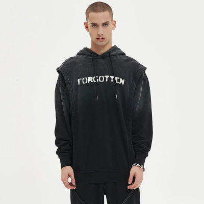 Custom Vintage Street Washed Double Layered Hoodie | Sun Dried & Slurry Coating | Support OEM & ODM