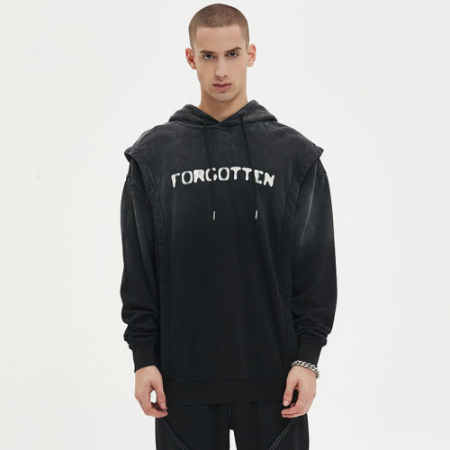Custom Vintage Street Washed Double Layered Hoodie | Sun Dried & Slurry Coating | Support OEM & ODM