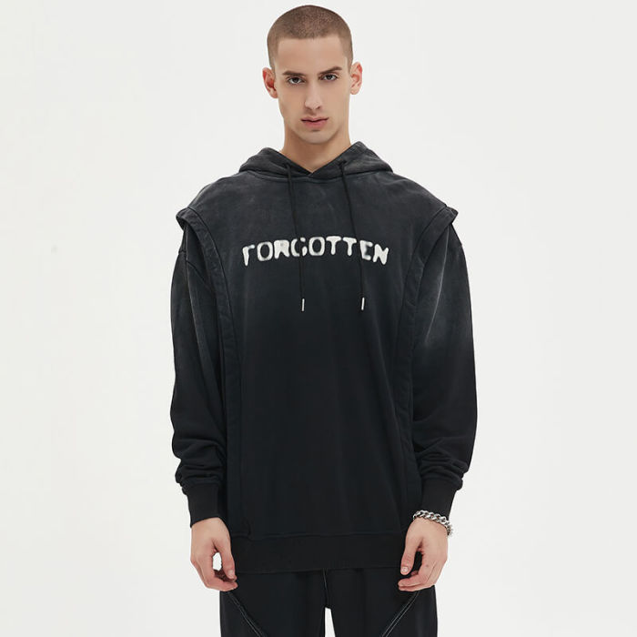 Custom Vintage Street Washed Double Layered Hoodie | Sun Dried & Slurry Coating | Support OEM & ODM