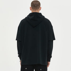 Custom Skull Pattern Fake Two Piece Dark Punk Hoodies | DTG | Oversized Long Sleeve Hooded Sweatshirts