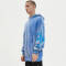 Original Design Blue Washed Leather Embroidered Hoodies | Sun Dried & Applique Patch | Support OEM