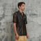 Touches Dark Original Design Punk Street Mesh Short Sleeve Shirts | Patchwork & Embroidery | Woven Fabric