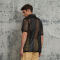 Touches Dark Original Design Punk Street Mesh Short Sleeve Shirts | Patchwork & Embroidery | Woven Fabric