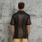 Touches Dark Original Design Punk Street Mesh Short Sleeve Shirts | Patchwork & Embroidery | Woven Fabric