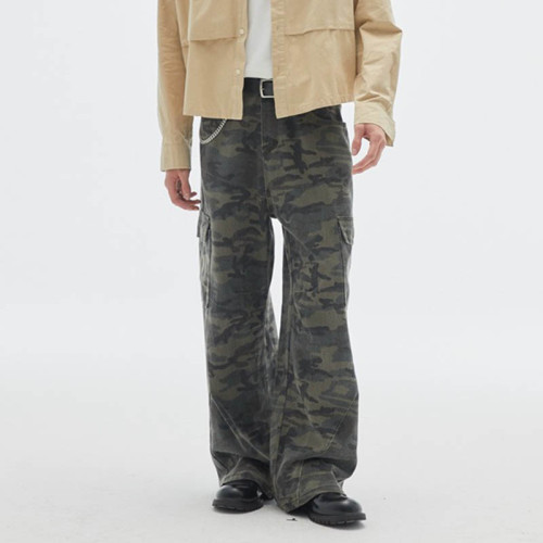 CUS25024092-RK90 Vintage Camouflage Pocket Work Pants | Vintage Street Style | Custom Pants Manufacturer