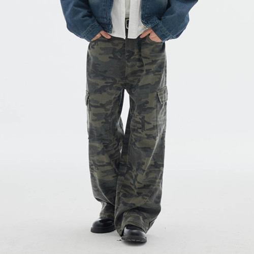 CUS25024092-RK90 Vintage Camouflage Pocket Work Pants | Vintage Street Style | Custom Pants Manufacturer