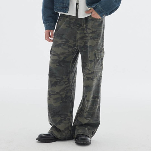 CUS25024092-RK90 Vintage Camouflage Pocket Work Pants | Vintage Street Style | Custom Pants Manufacturer