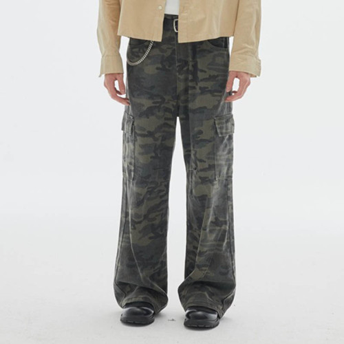 CUS25024092-RK90 Vintage Camouflage Pocket Work Pants | Vintage Street Style | Custom Pants Manufacturer