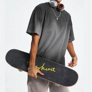 Vintage Gradient Blank T shirt Men | Custom Drop Shoulder T-shirt | Sun Dried, 100% Cotton | OEM/ODM