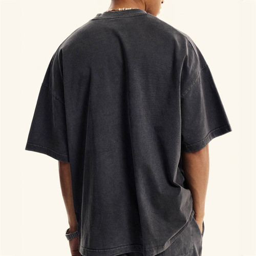 Vintage Inspiration Custom Black Washed Cross Printed T-Shirt