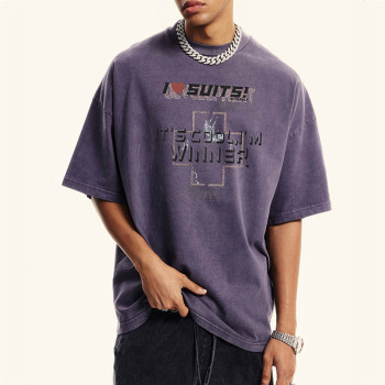 Vintage Inspiration Custom Black Washed Cross Printed T-Shirt