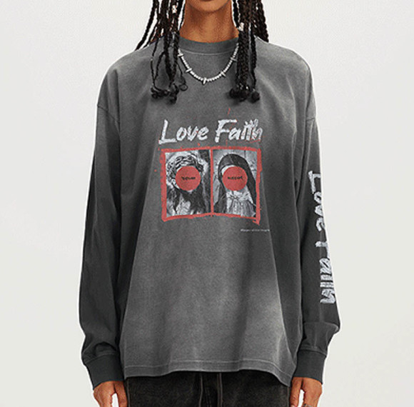 Custom Vintage Sun Dried Abstract Print T-Shirt