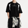 Custom Vintage Street Racing Style Patchwork Printed T-Shirt