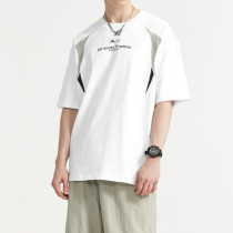 Custom Vintage Street Racing Style Patchwork Printed T-Shirt