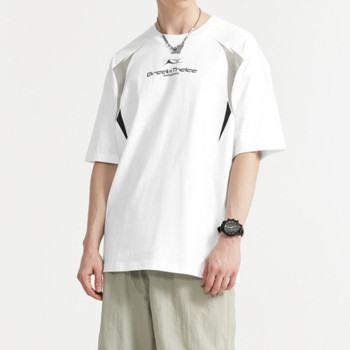 Custom Vintage Street Racing Style Patchwork Printed T-Shirt