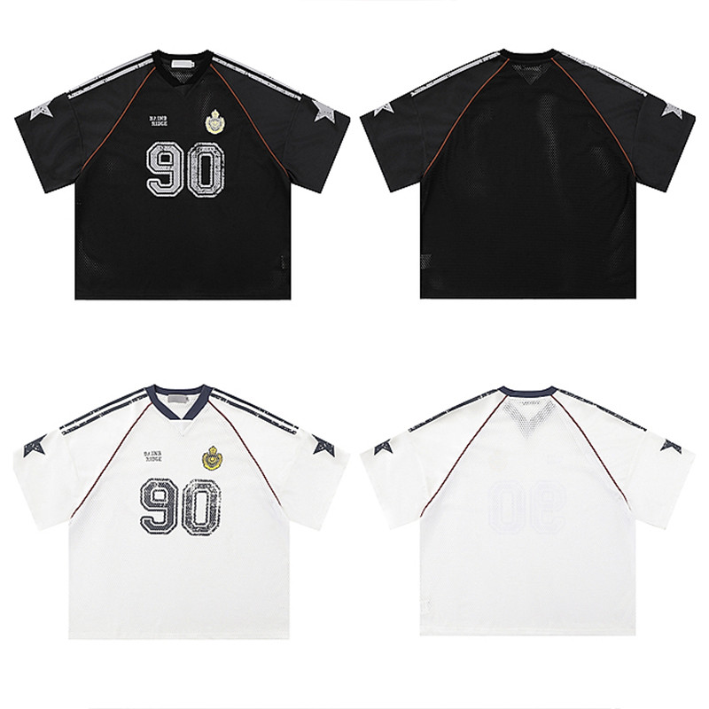 Athletic Mesh Jersey Oversized T-Shirts