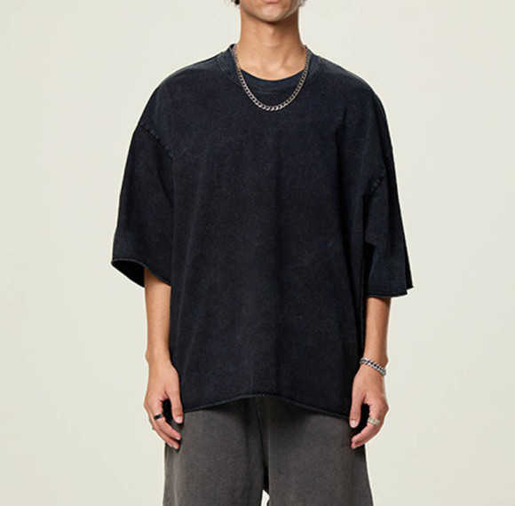 Custom Vintage Street Blank Cotton Boxy T-Shirt Mens