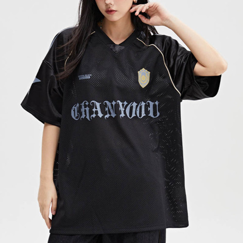 Custom Vintage Sports Street Oversized Mesh T shirt