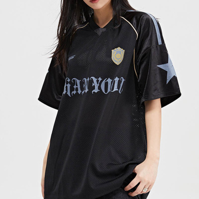 Custom Vintage Sports Street Oversized Mesh T shirt